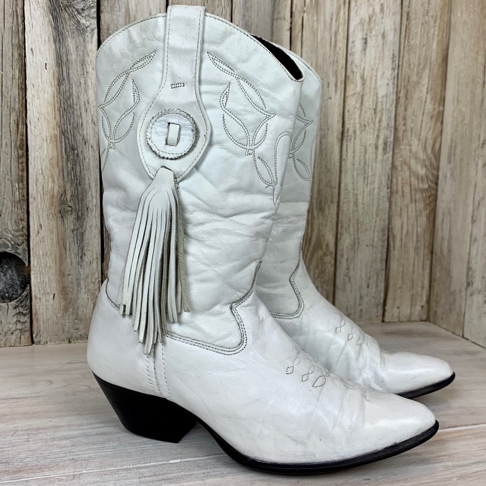 Laredo White Cowboy Boots~ Vintage